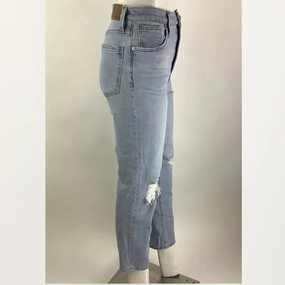 Madewell Sz 26 The Perfect Vintage Straight Jeans In Light Wash Blue Cotton